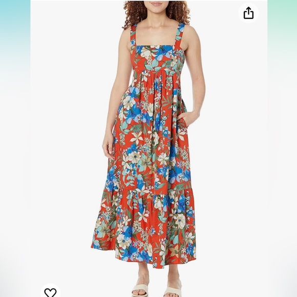 London Times Babydoll Tiered Maxi Dress in Original Blue - Picture 3 of 17